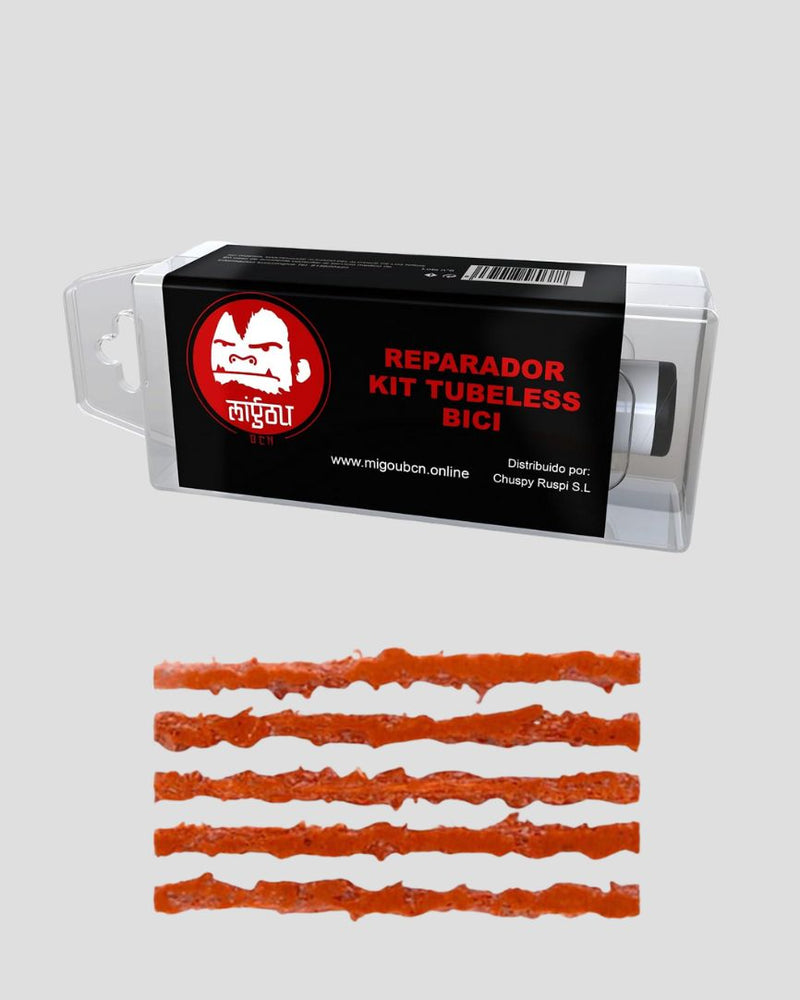 Kit repacion tubeless vulcanizado y recauchutado en frio mas 5 mechas.